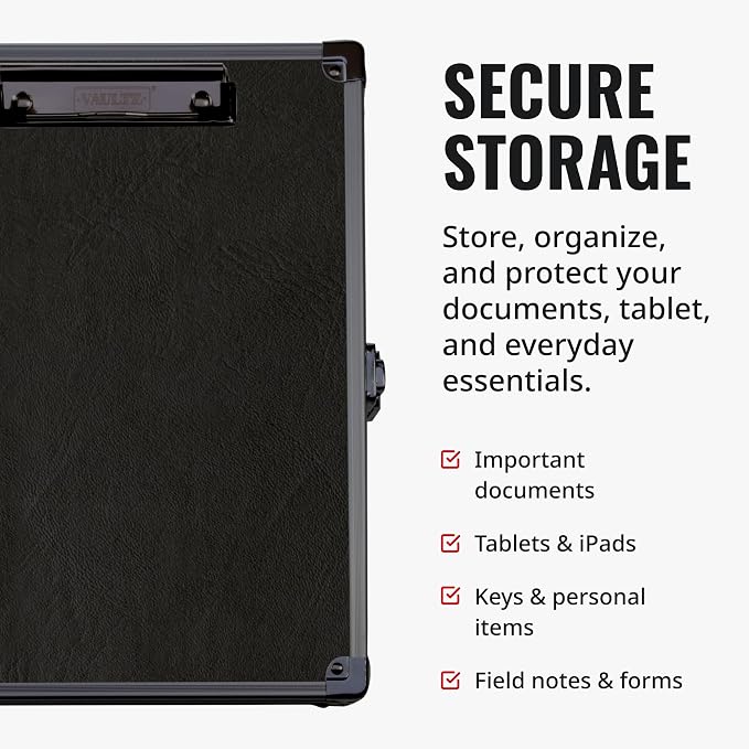 Vaultz Locking Storage Clipboard, 2.15 x 12.75 x 9.75 Inches, Tactical Black - Image 5