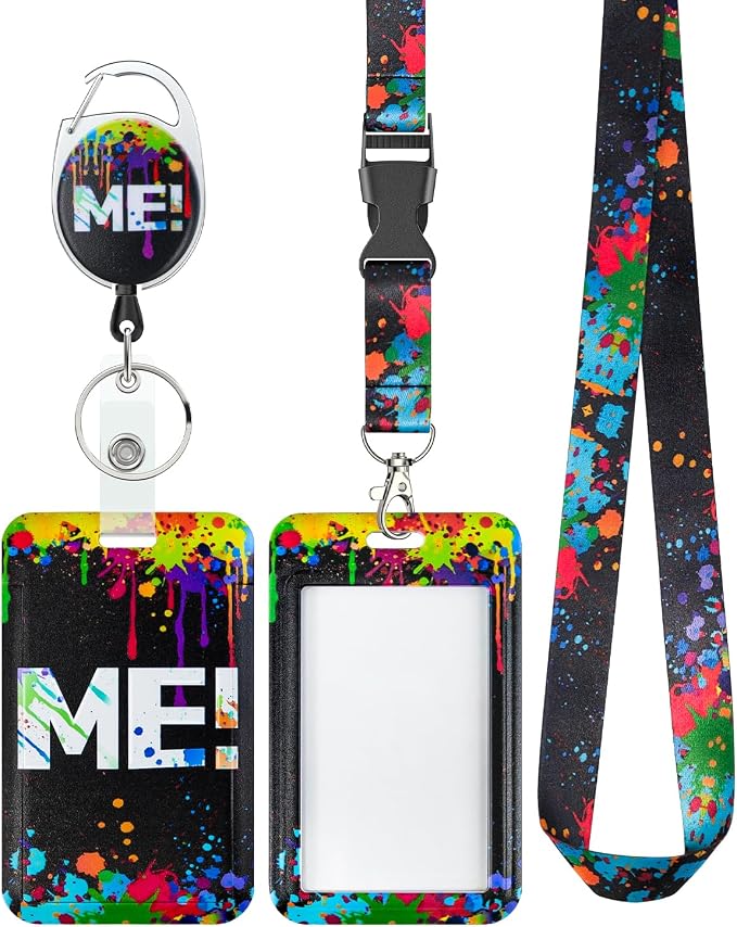 Uniclife Fashionable Sliding Badge Holder Paint Splash Plastic Case by UnicLife