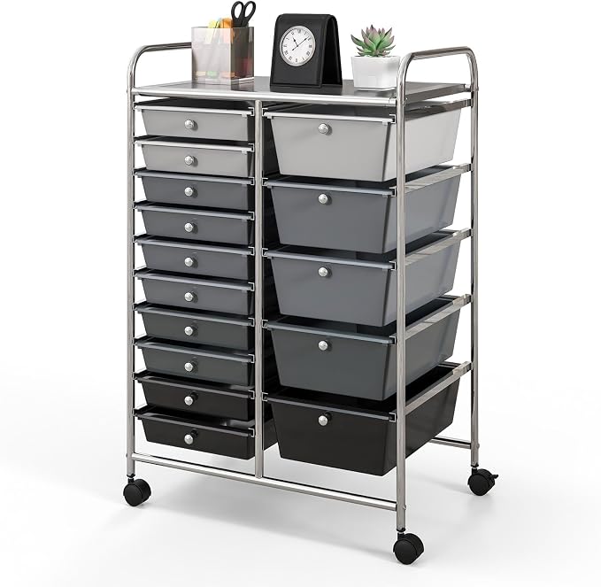 GLACER 15 Drawers Rolling Cart, Storage Cart by GLACERGrowupinhappiness