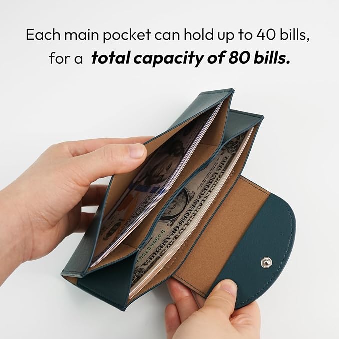 carrotez All-in-One Long Bifold 2-Tier PU Leather Wallet - Image 3