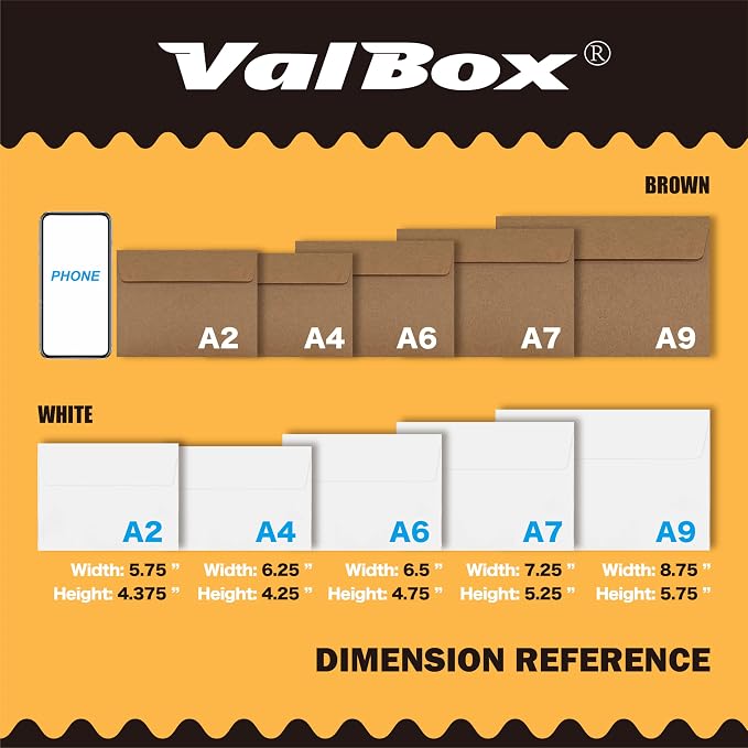 ValBox A9 Invitation Envelopes, 5.75 x 8.75 Inches, Greeting Cards, - Image 5