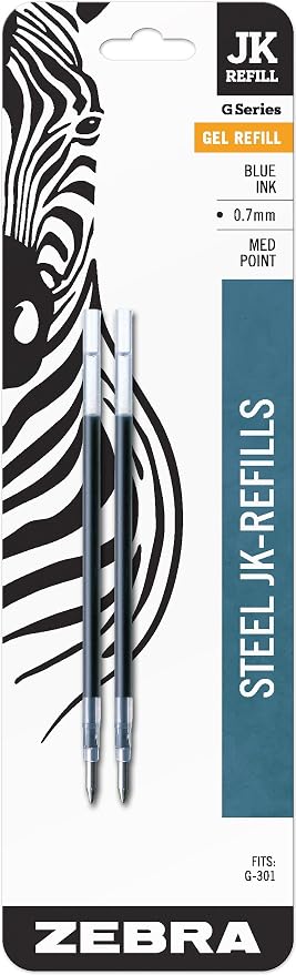 Zebra Pen G-301 Stainless Steel Pen JK-Refill, Med Point by ZebraPen