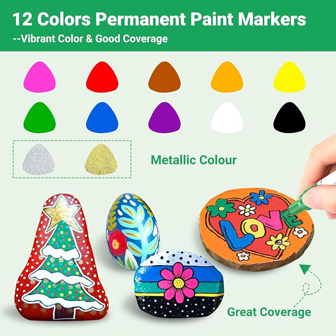 Oil Based Paint Pen, Permanent Paint Marker: Quick-Dry, Waterproof Marker Set - Image 5