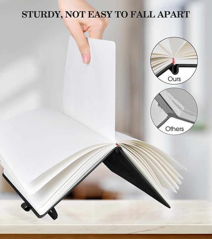 Lined Journal Notebook for Women, A5 Pink Hardcover Leather Journals for Writing - Image 2