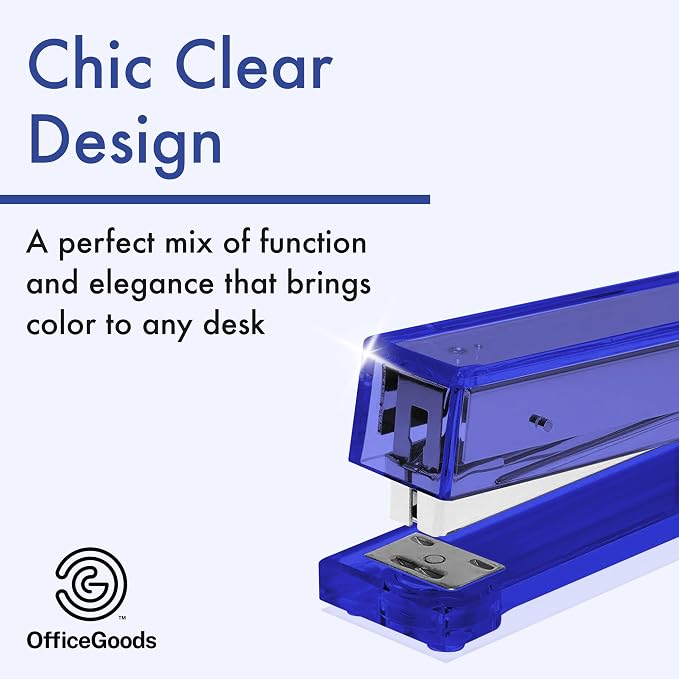 OfficeGoods Acrylic Stapler – Aesthetic & Durable Blue Desk Staple - Image 2