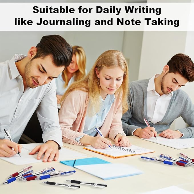 200 Pack Blue Gel Ink Pens Bulk, 1.0mm Retractable Click Point Ballpoint Pens Smooth Writing with Comfortable Grip for Back to School Office Classroom Business Home Work Supplies-DeskLoop Office