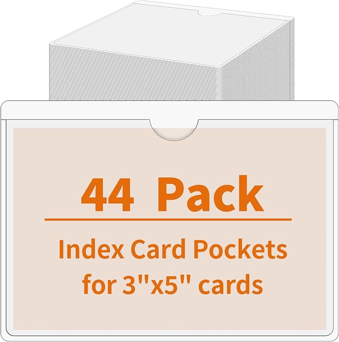 44 Pack Labels for Storage Bins, 3×5 Inches Index Card Holder Organizer by yeestone
