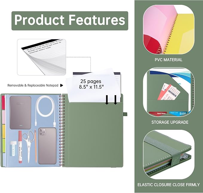 HAUTOCO Spiral Leather Clipboard Folio - Image 3