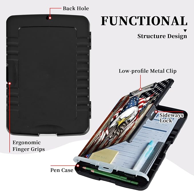 Clipboard with Storage, Heavy Duty Plastic Nursing Clipboard Foldable, High - Image 5