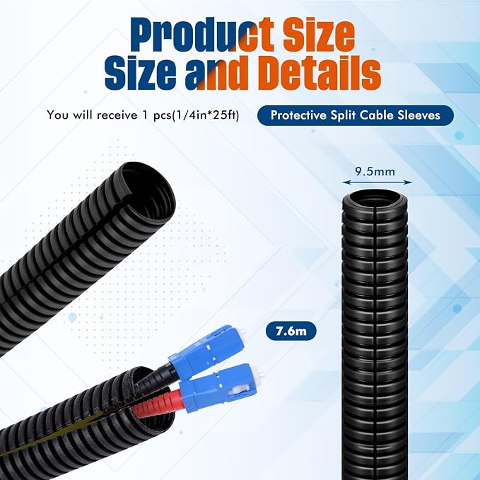 Sasylvia 3/8" x 150 ft Split Wire Loom Tubing Automotive Wire Loom Assortment - Image 4