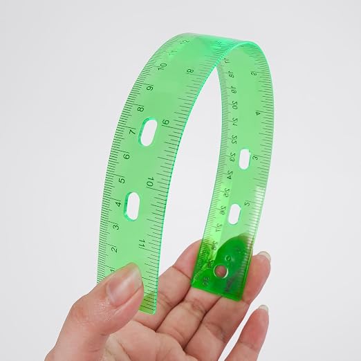 Rulers with Holes for Three-Ring Binders for School Supplies, Flexible Ruler 12 - Image 2