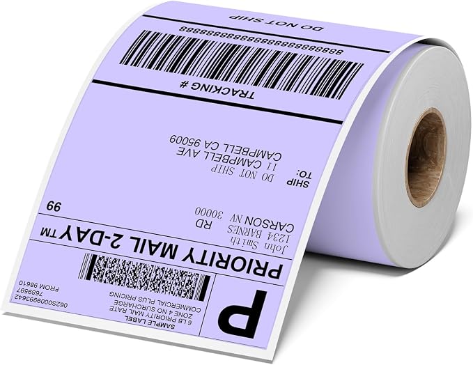 4x6 Thermal Labels, Shipping Address Label | Purple Labels Compatible by OmezizyLabelPrinter