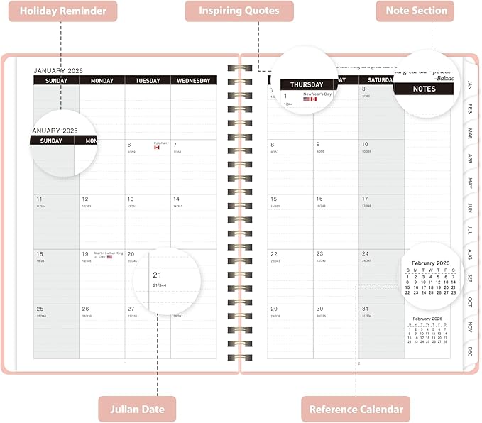 2026 Planner, Weekly and Monthly Calendar Academic Planner, Jan 2026 - Image 2
