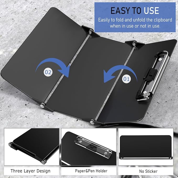 Clipboard Foldable Without Edition Cheat Charts, 3 Layers Aluminum, Nurse Board - Image 2