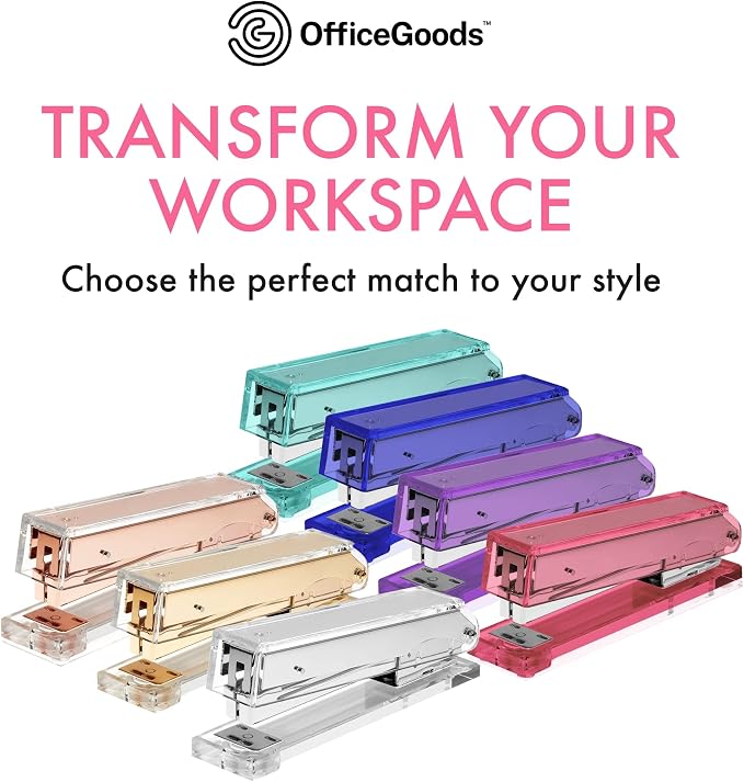 OfficeGoods Acrylic Stapler – Aesthetic & Durable Pink Desk Staple - Image 6