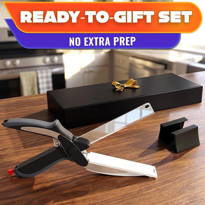 2 in 1 Kitchen Scissors for Food – Stainless Steel 9.5" Tomato Knife Chops - Image 9