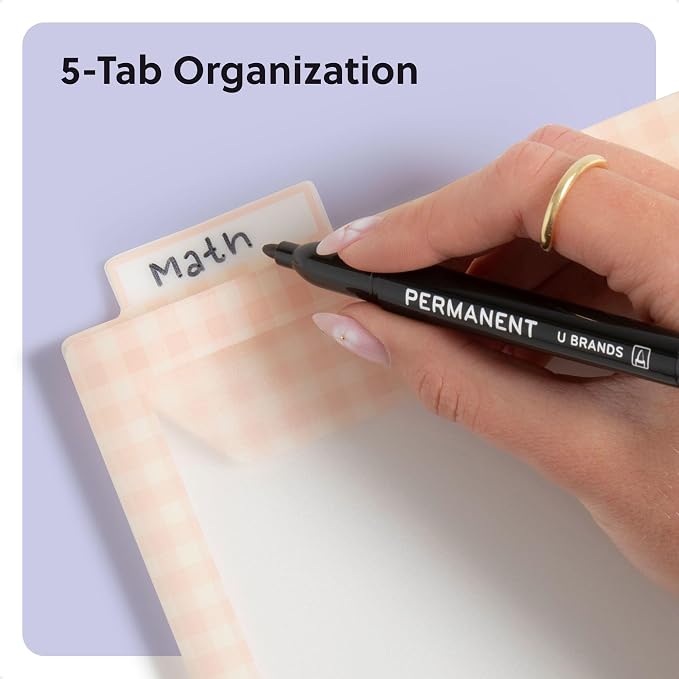 U Brands 5 Tab Clear View Binder Dividers - Image 3