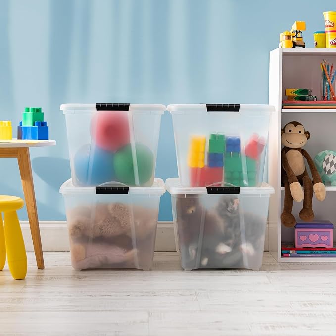 IRIS USA 54 Qt Stackable Plastic Storage Bins - Image 7