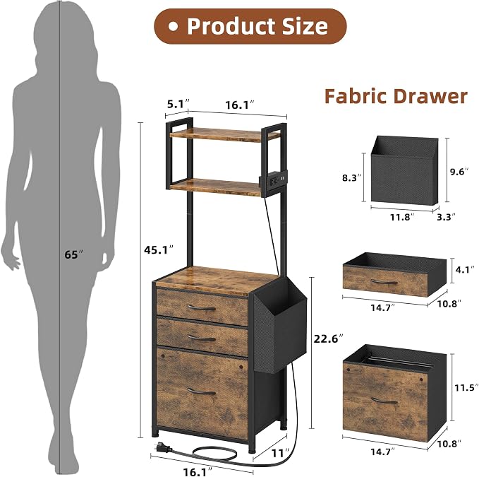 HIGDBFE 3 Drawer File Cabinet - Image 3