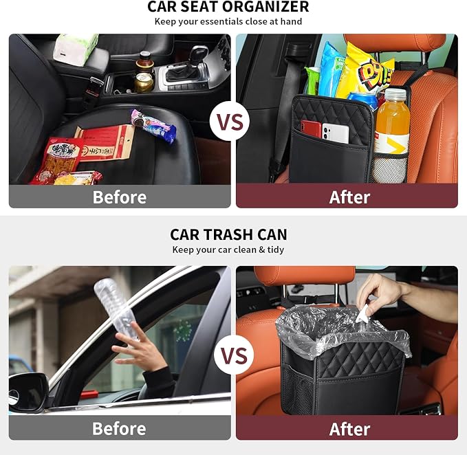 FrgKbTm 2Pack Car Seat Back Organizer, Waterproof Car Backseat Organizer - Image 2