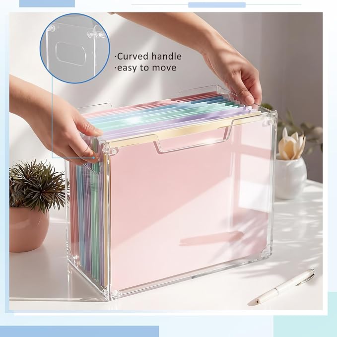 Novabright 2 Pack Acrylic File Organizer Box - Image 3