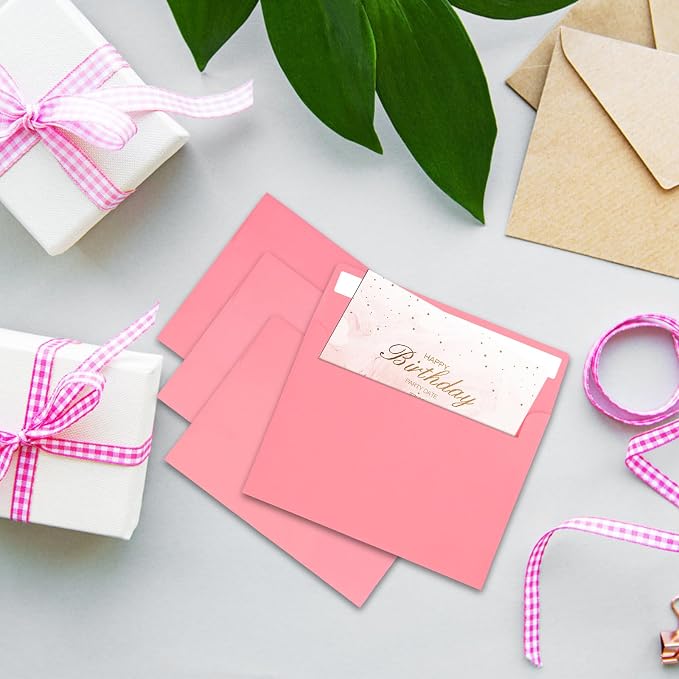 50Packs A7 Pink Envelopes 5x 7 Inch Card Envelopes, Self Seal - Image 5