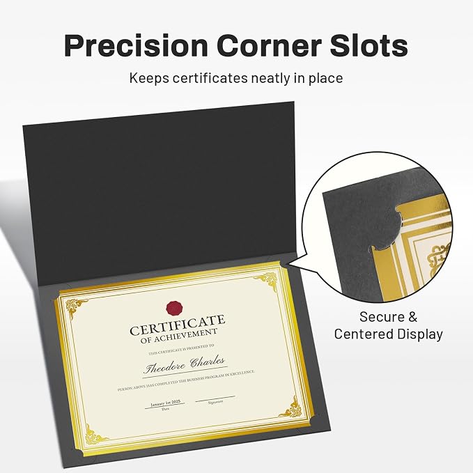 SUNEE 10 Packs Black Certificate Holders, - Image 3