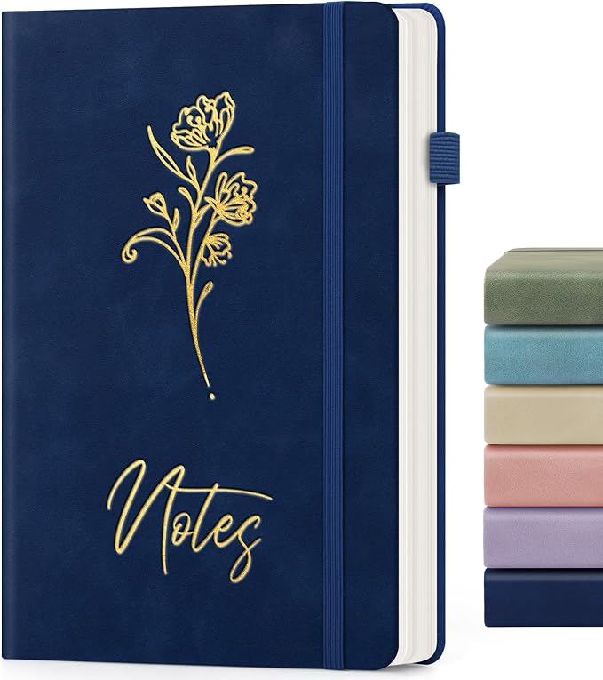 Lined Journal Notebook for Women Men, A5 Hardcover Leather Journals for Writing by ALKALO