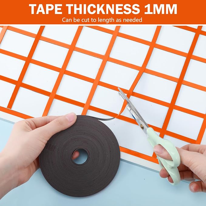 AmazingSpark Magnetic Tape Roll Thin Strips, 0.39 Inch x 66 Feet Magnetic Board - Image 5