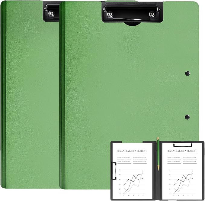 2 Pack Foldable Clipboards, A4 Office Clipboard Folder by MUYICS