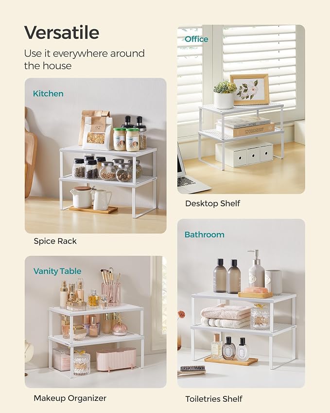SONGMICS Spice Racks, Countertop Organizers, Shelf Risers, Expandable - Image 5
