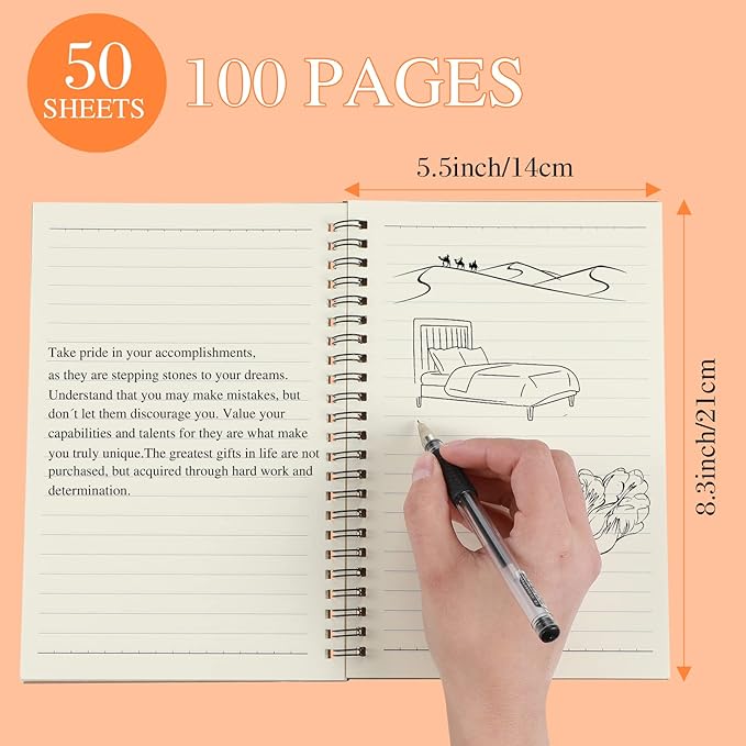 Yahenda 36 Pcs Spiral Notebook Bulk A5 Journal Lined 8.3'' x 5.5'' Writing Composition Paper Small Notepad Subject Notebook for Students Office Business Back to School Supplies (Multi Color)-DeskLoop Office