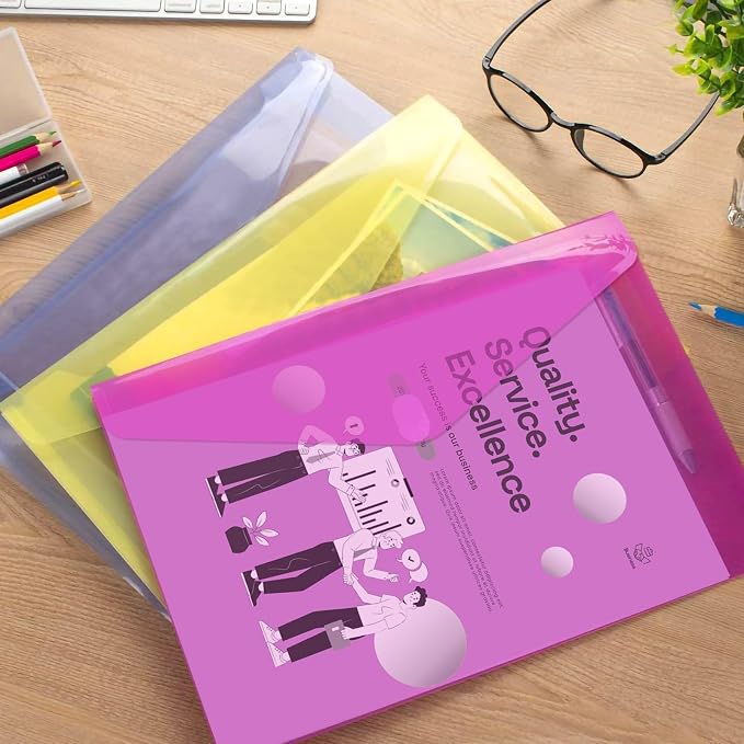 Sooez 50 Pack Plastic Envelopes File Folders, Plastic Folders - Image 6