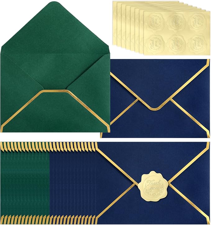 Whaline 50 Pack Green Blue A7 Envelopes by Whaline