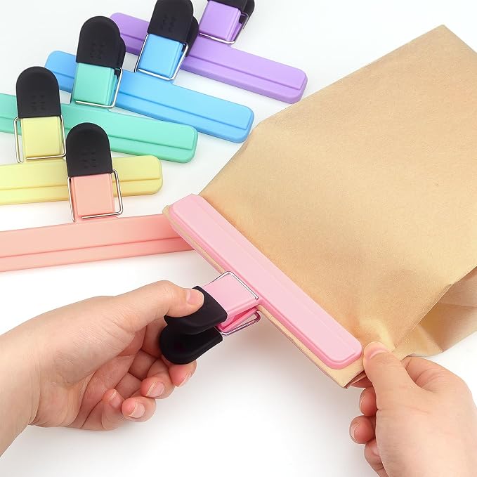Tamaki 6 Pack Large Chip Bag Clips Assorted Color Food Bag Clips Plastic Heavy - Image 5