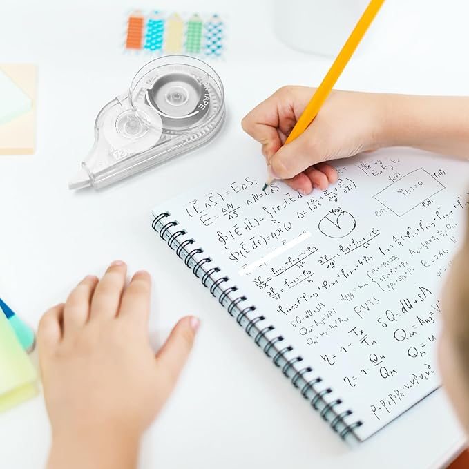 12 Pcs 39.4 Ft Correction Tape, Tear-Resistant Tape Bulk for School, Office, Note Taking, Journal (Tape Width 0.2 in, Clear)-DeskLoop Office