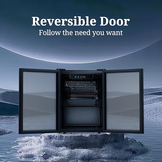 Antarctic Star Beverage Refrigerator Cooler 68 Can, Mini Fridge with Glass Door for Beer Drinks Wine,Freestanding Small Fridge with Electronic Temperature Control for Home and Bar,1.7 cu.ft-DeskLoop Office