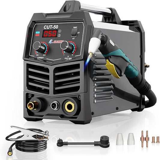 GZ GUOZHI Plasma Cutter, 50 Amp Air Inverter Plasma Cutter, 110V/220V Dual Voltage Digital Display IGBT Inverter Plasma Cutting Machine with 2T/4T/TEST Function-DeskLoop Office