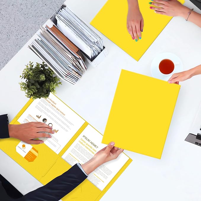 Two Pocket Folders, PANDRI 30 Pack 2 Pocket Folders, Letter Size Paper File - Image 7