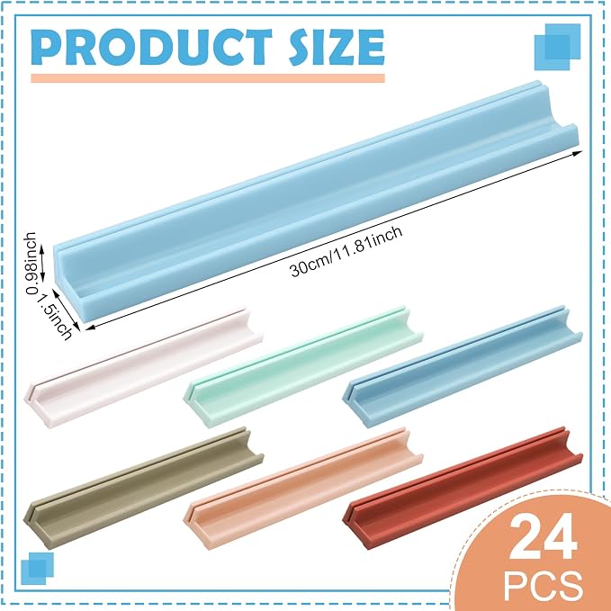Jetec 24 Pcs Classroom Desk Name Plates Holder Index Cards Storage Classroom - Image 2