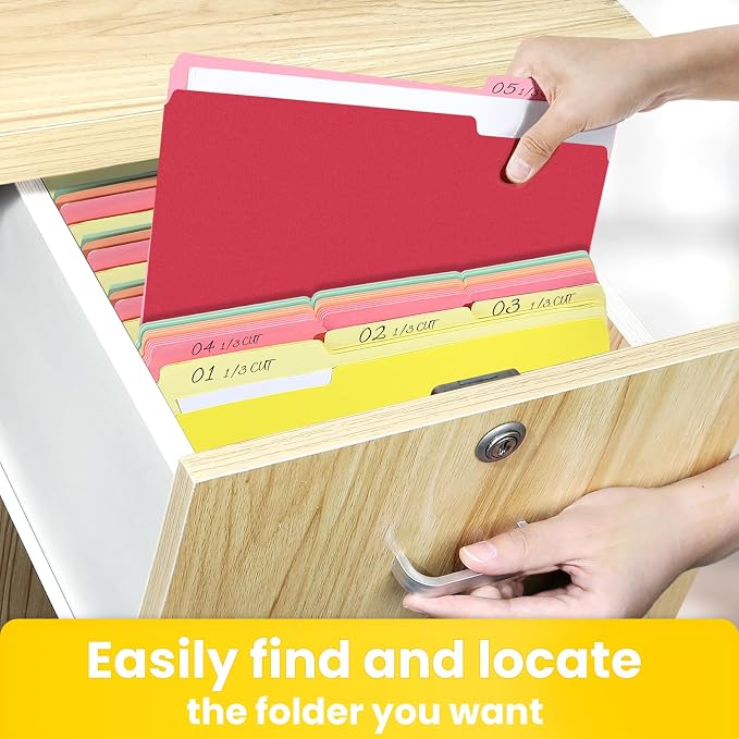 SUNEE File Folders Letter Size Orange, 100 Pack Manilla Folders 8.5 x 11 - Image 6