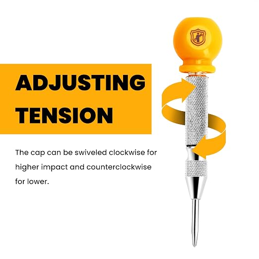 MulWark 5" Spring-Loaded Automatic Steel Center Hole Punch Marker Scriber - Image 5