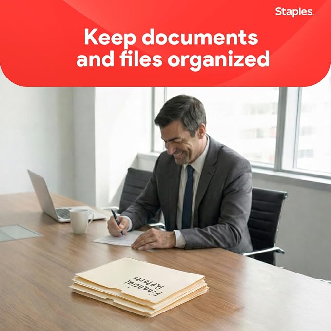 Staples File Jackets, Letter Size, 1‑Inch Expansion, Reinforced Manila Pocket - Image 5
