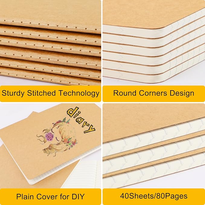 EUSOAR Graph Notebook, 6 Packs Large A4 8.5" x 11" 40 Sheets/ 80 Pages - Image 8