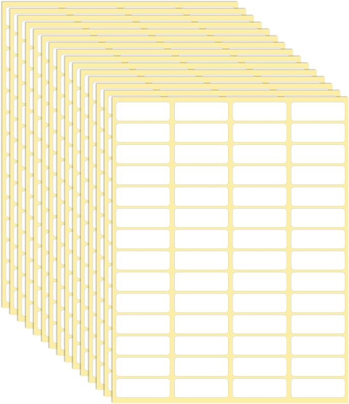 1680 Pcs Rectangle Labels 0.5" x 1.5" White Writable Name Label Stickers Blank by Sliverdew