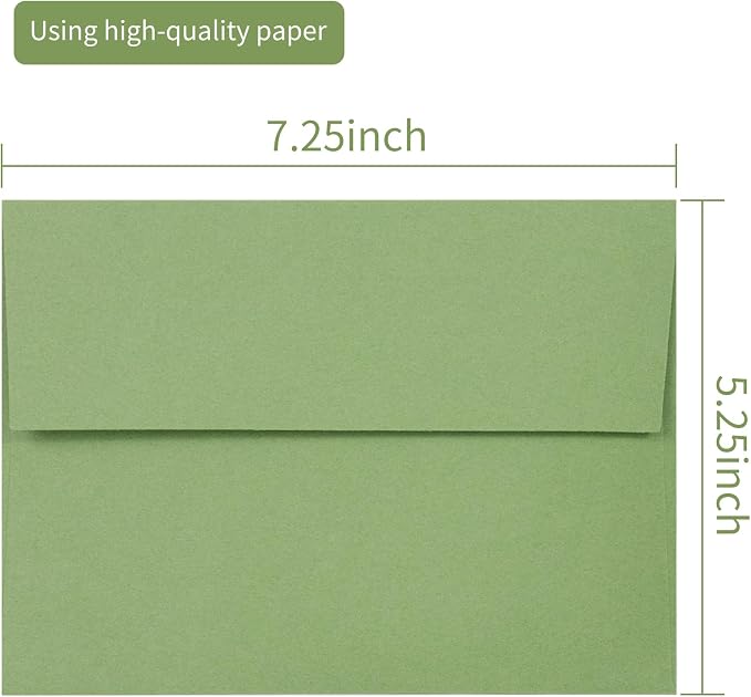100 Pack Sage green 5x7 Envelopes - Image 5