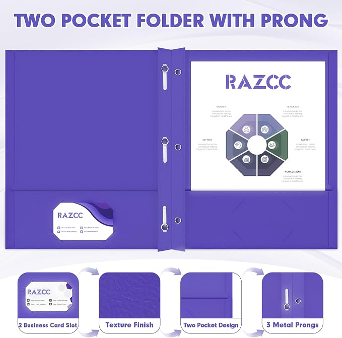 Two Pocket Folders, RAZCC 50 Pack Two Pocket Folders - Image 3
