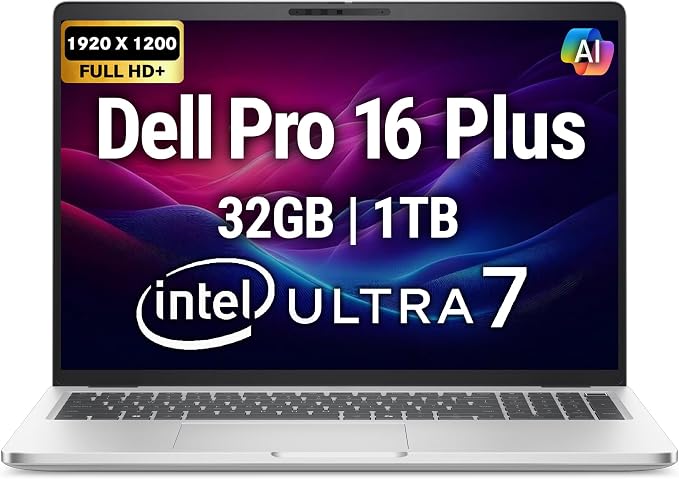 Dell Pro 16 Plus PB16250 AI Business Notebook 16" FHD+ Intel Ultra 7-265U by Dell