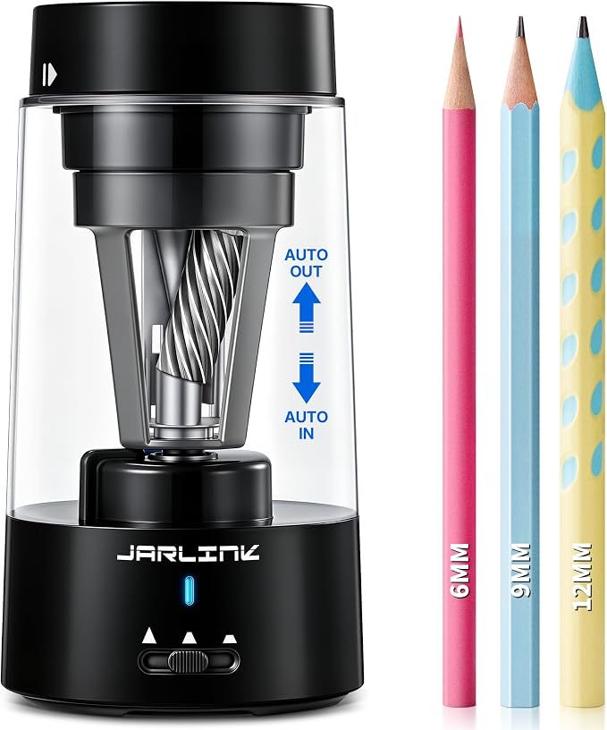 JARLINK Electric Pencil Sharpener, Fully Automatic Rechargeable Pencil Sharpener by JARLINK