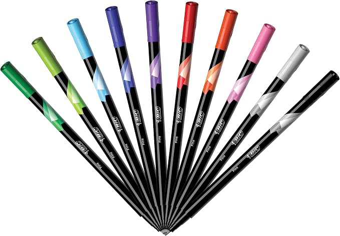 BIC Intensity Fineliner Marker Pen Set, Fine Point Pens, 10-Count Pack - Image 8